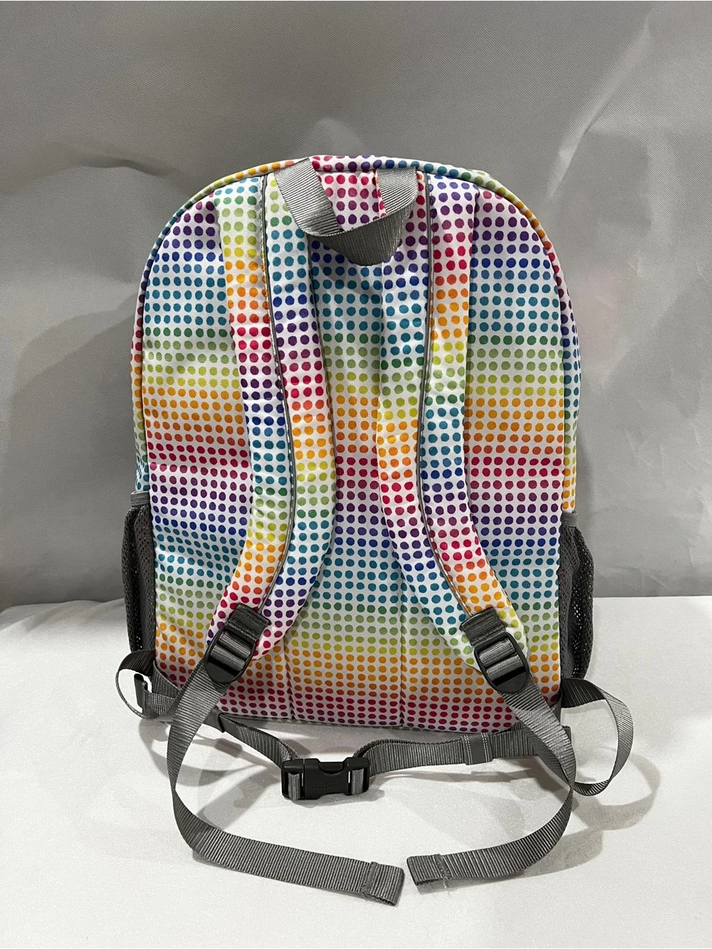 L.L.Bean Deluxe Backpack Book Pack Multicolor Polka-Dots Adjustable Straps